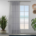 Sheer 100% Linen Curtain Single Panel - Silver