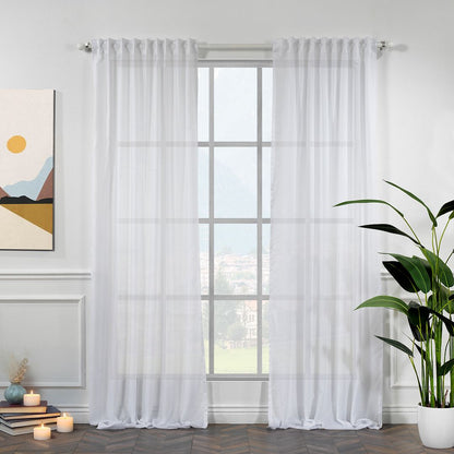 Lilijan Home semi sheer silk crepe curtains, semi sheer curtains, silk crepe curtains, light filtering curtains, elegant window drapes, 100% polyester curtains, living room curtains, bedroom curtains, dining room curtains, modern curtains, decorative curtain panels, luxury window treatments, privacy curtains, custom size curtains, custom drapes, rod pocket curtains, back tab curtains, pinch pleat curtains, home decor curtains, stylish window curtains.
