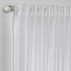 Semi Sheer Silk Crepe Curtain Single Panel - White