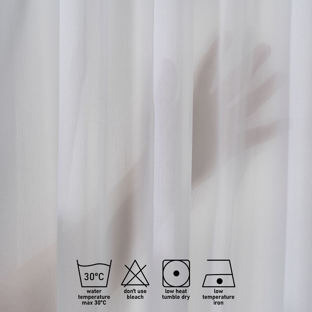 Semi Sheer Silk Crepe Curtain Single Panel - White