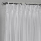 Semi Sheer Silk Crepe Pinch Pleated Curtain Single Panel - White