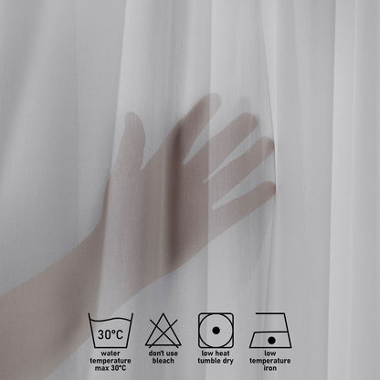 Semi Sheer Silk Crepe Pinch Pleated Curtain Single Panel - White