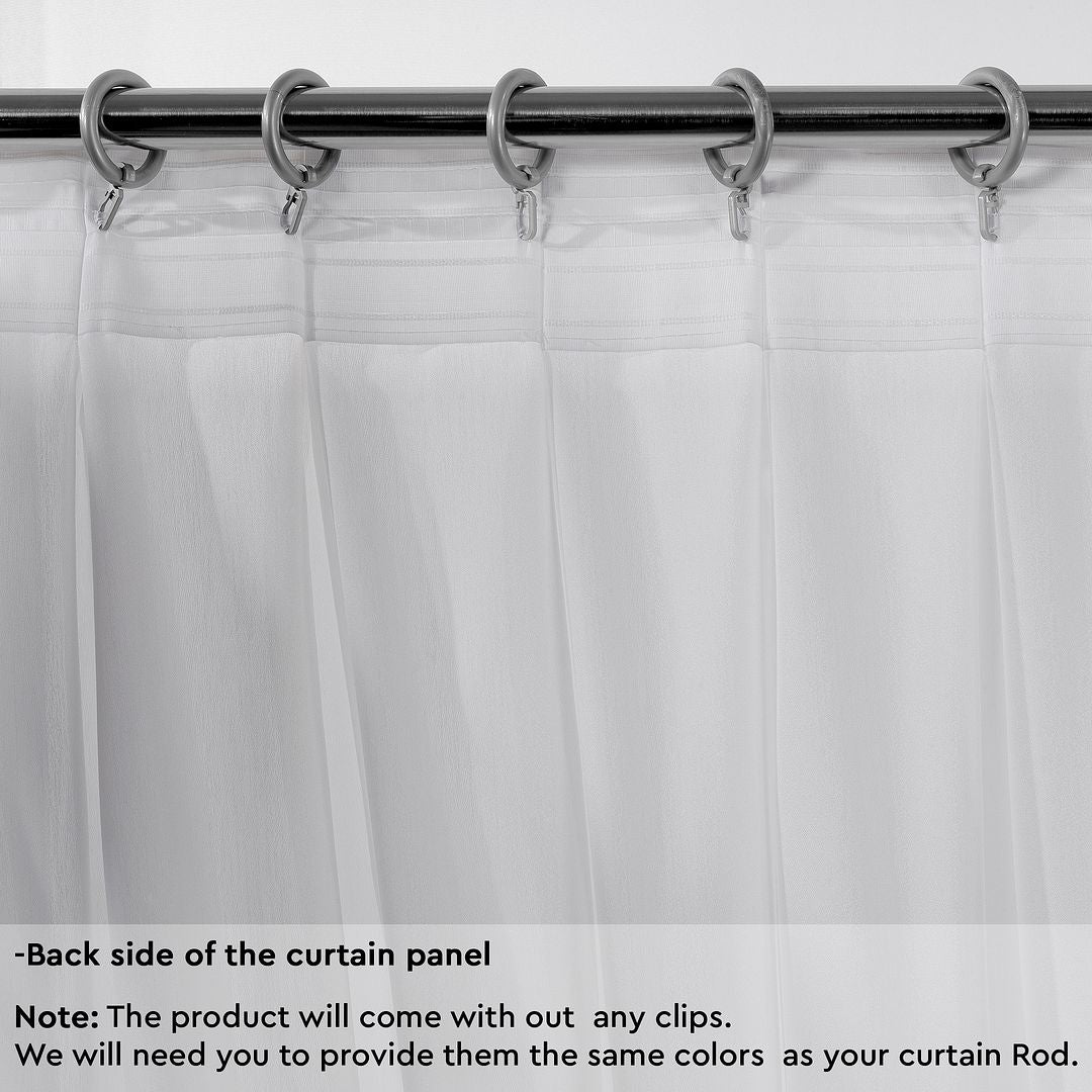 Semi Sheer Silk Crepe Pinch Pleated Curtain Single Panel - White