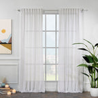 Lilijan Home semi sheer silk crepe curtains, semi sheer curtains, silk crepe curtains, light filtering curtains, elegant window drapes, 100% polyester curtains, living room curtains, bedroom curtains, dining room curtains, modern curtains, decorative curtain panels, luxury window treatments, privacy curtains, custom size curtains, custom drapes, rod pocket curtains, back tab curtains, pinch pleat curtains, home decor curtains, stylish window curtains.
