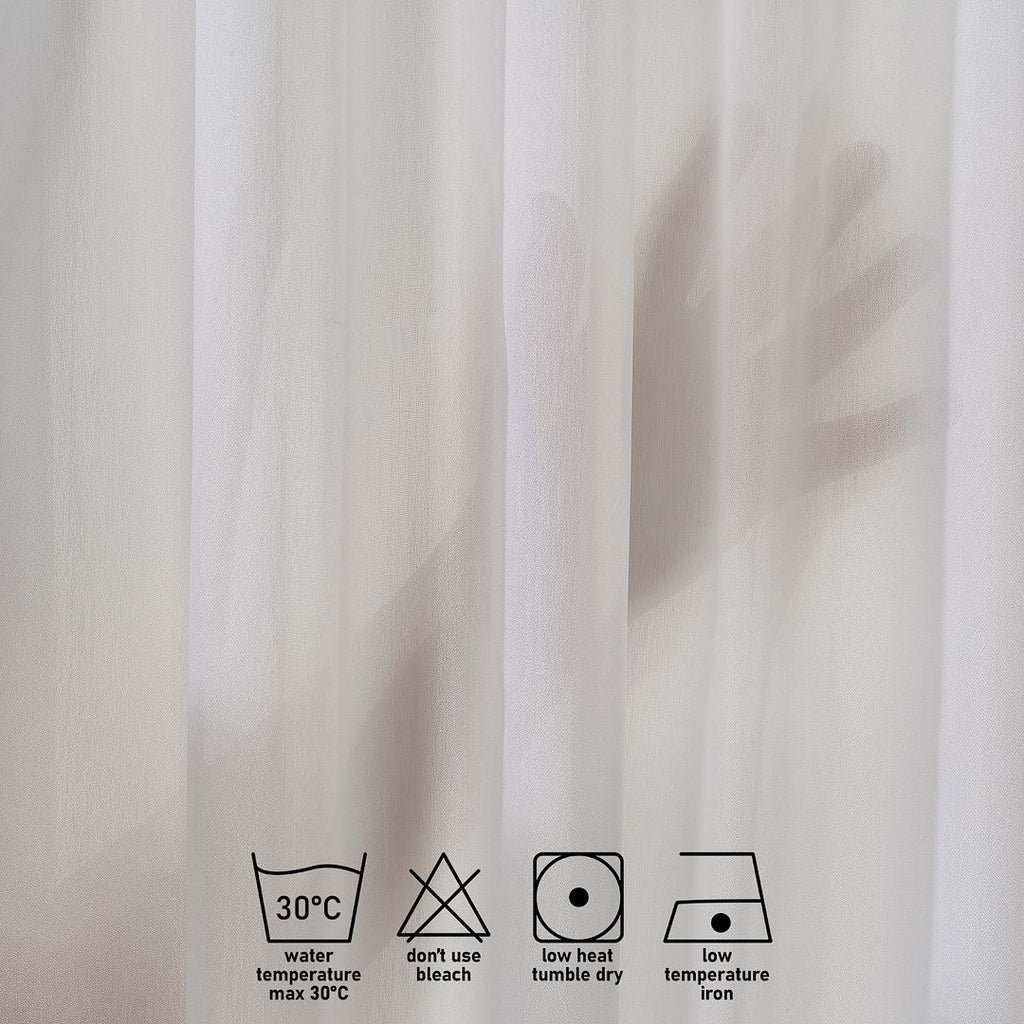 Semi Sheer Silk Crepe Curtain Single Panel - Ecru
