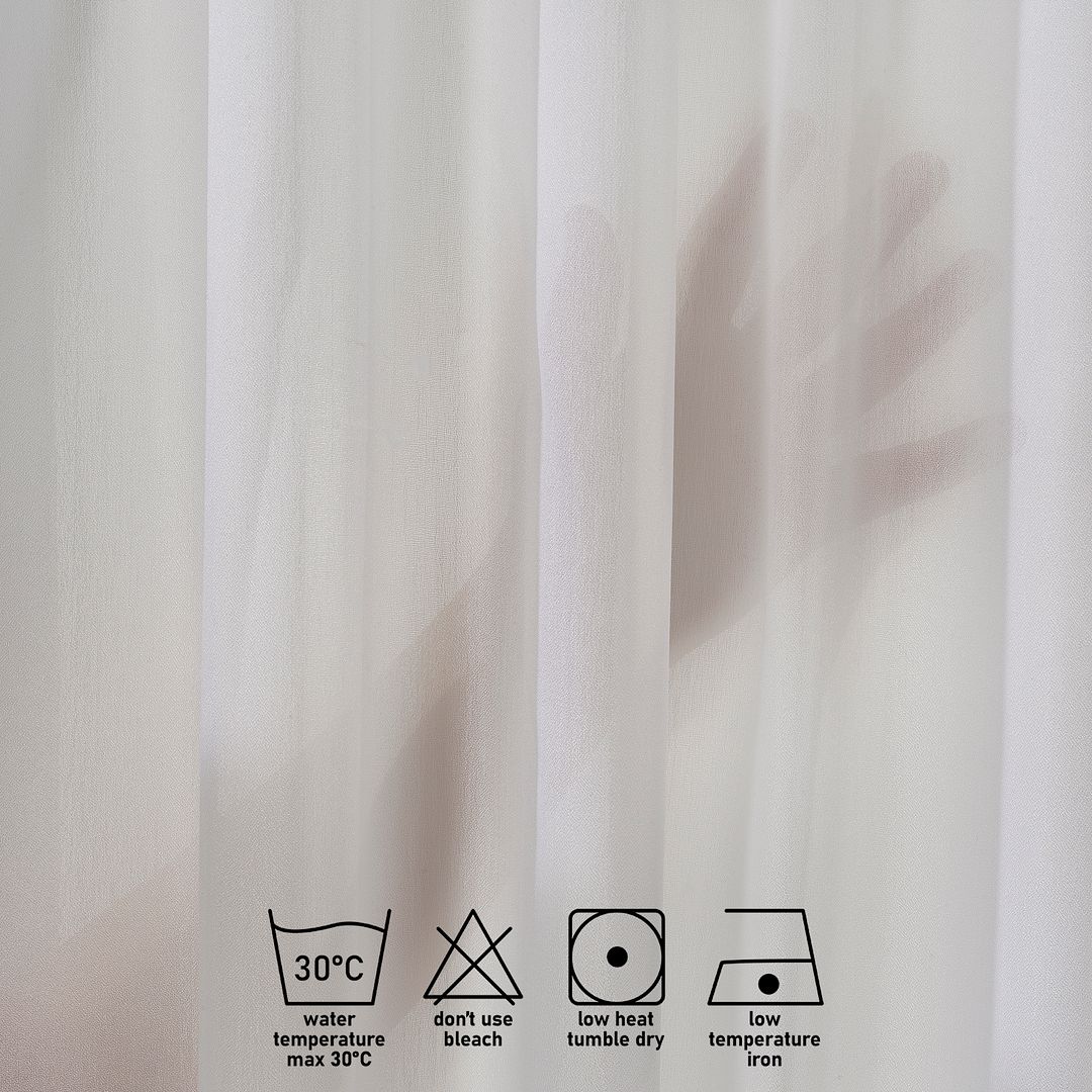Semi Sheer Silk Crepe Curtain Single Panel - Ecru