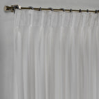 Semi Sheer Silk Crepe Pinch Pleated Curtain Single Panel - Ecru