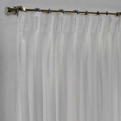 Semi Sheer Silk Crepe Pinch Pleated Curtain Single Panel - Ecru
