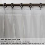 Semi Sheer Silk Crepe Pinch Pleated Curtain Single Panel - Ecru