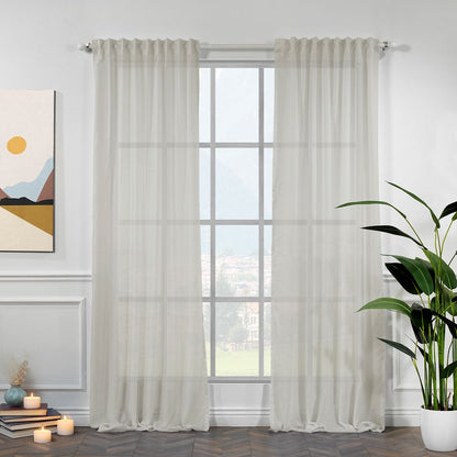 Lilijan Home semi sheer silk crepe curtains, semi sheer curtains, silk crepe curtains, light filtering curtains, elegant window drapes, 100% polyester curtains, living room curtains, bedroom curtains, dining room curtains, modern curtains, decorative curtain panels, luxury window treatments, privacy curtains, custom size curtains, custom drapes, rod pocket curtains, back tab curtains, pinch pleat curtains, home decor curtains, stylish window curtains.
