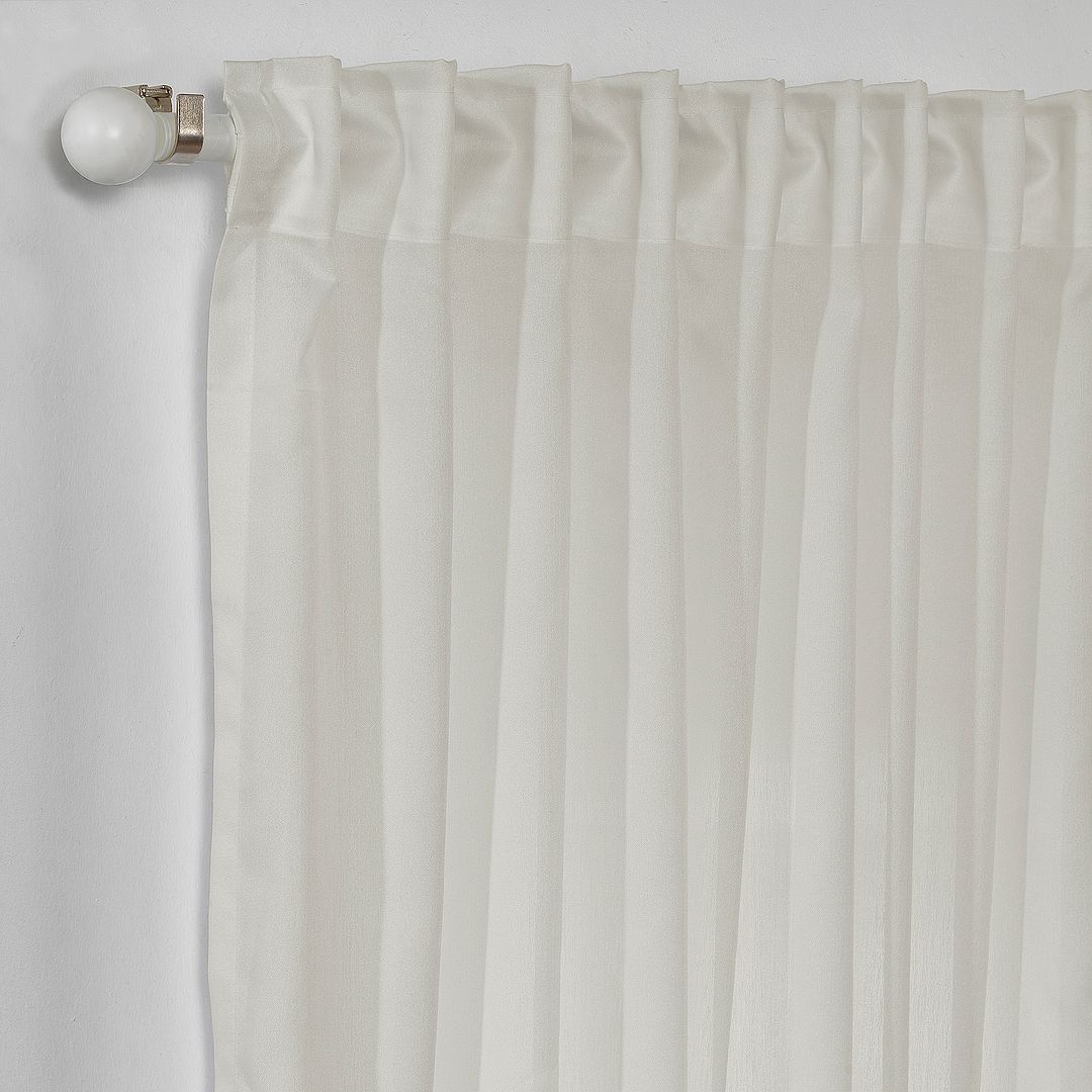 Semi Sheer Silk Crepe Curtain Single Panel - Stone