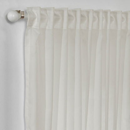 Semi Sheer Silk Crepe Curtain Single Panel - Stone