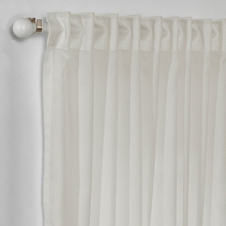 Semi Sheer Silk Crepe Curtain Single Panel - Stone