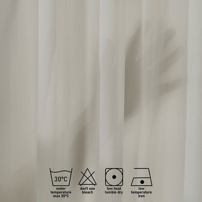 Semi Sheer Silk Crepe Curtain Single Panel - Stone