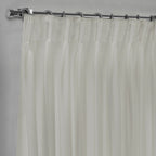 Semi Sheer Silk Crepe Pinch Pleated Curtain Single Panel - Stone