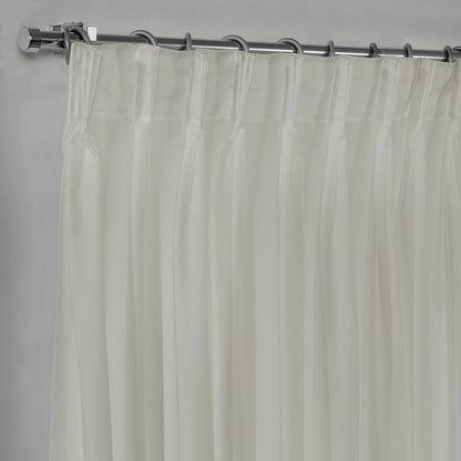 Semi Sheer Silk Crepe Pinch Pleated Curtain Single Panel - Stone