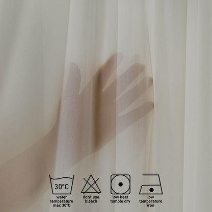 Semi Sheer Silk Crepe Pinch Pleated Curtain Single Panel - Stone