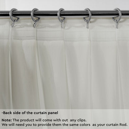 Semi Sheer Silk Crepe Pinch Pleated Curtain Single Panel - Stone