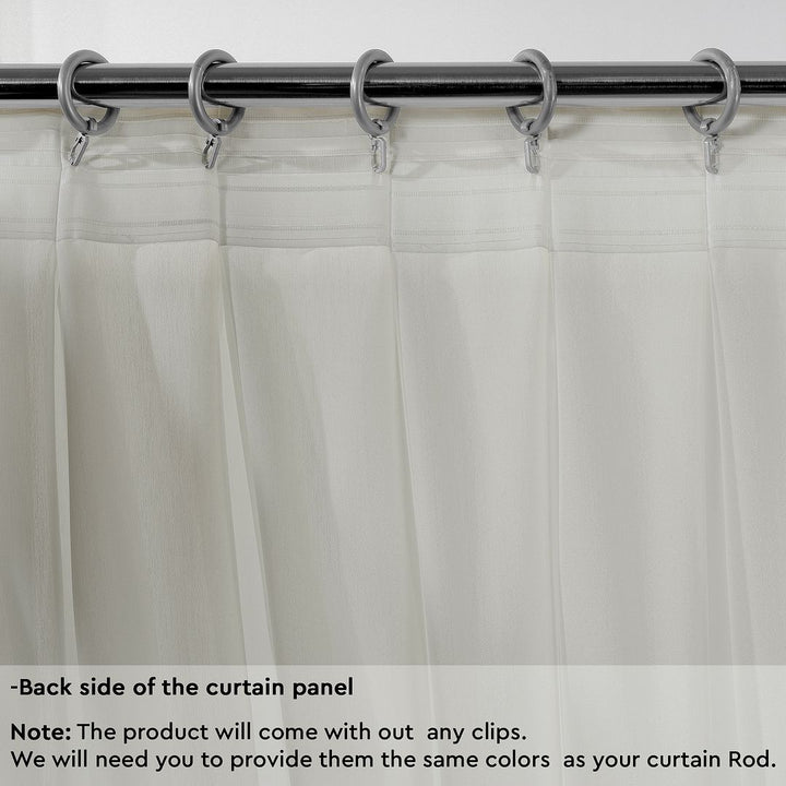 Semi Sheer Silk Crepe Pinch Pleated Curtain Single Panel - Stone