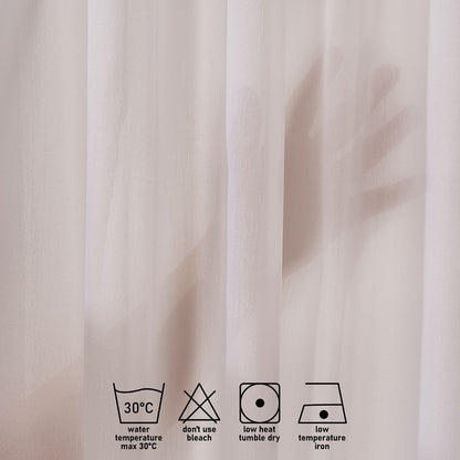 Semi Sheer Silk Crepe Curtain Single Panel - Pink