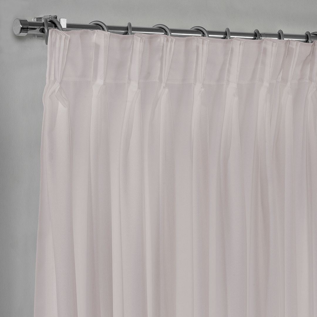 Semi Sheer Silk Crepe Pinch Pleated Curtain Single Panel - Pink
