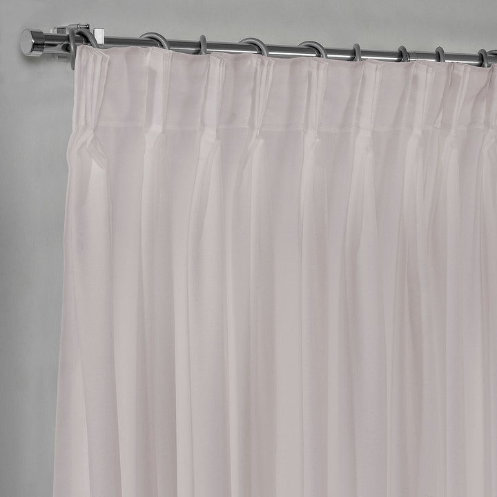 Semi Sheer Silk Crepe Pinch Pleated Curtain Single Panel - Pink