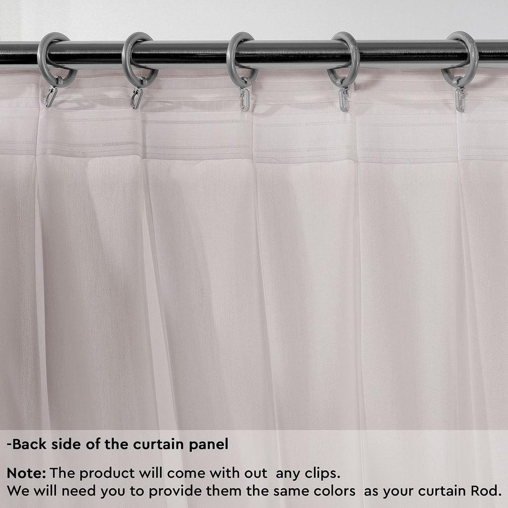 Semi Sheer Silk Crepe Pinch Pleated Curtain Single Panel - Pink