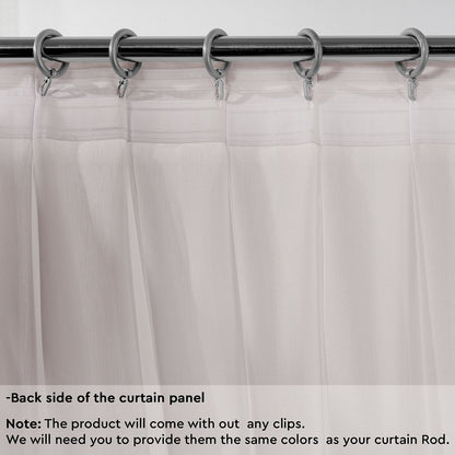 Semi Sheer Silk Crepe Pinch Pleated Curtain Single Panel - Pink