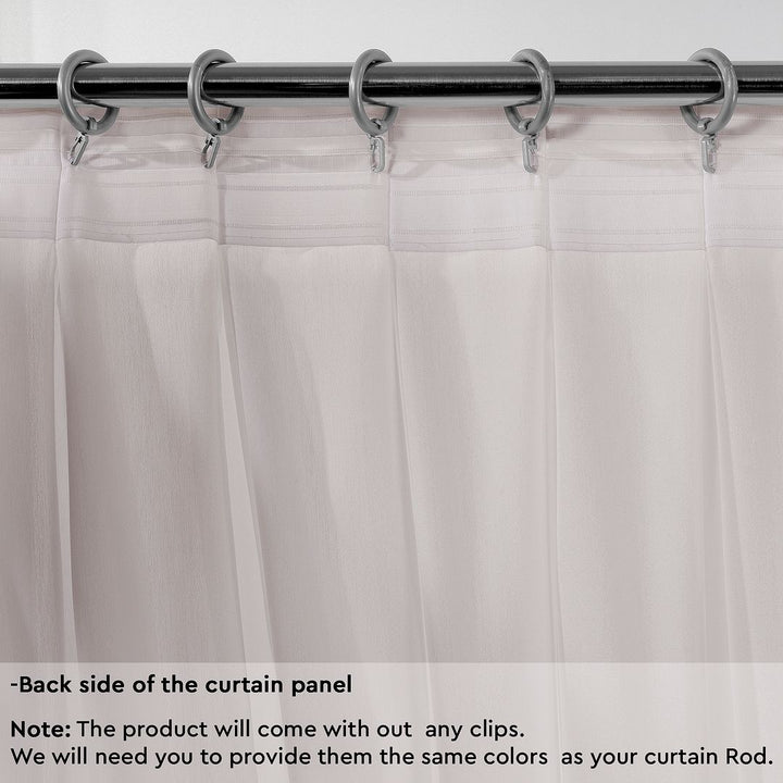 Semi Sheer Silk Crepe Pinch Pleated Curtain Single Panel - Pink