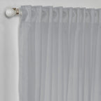 Semi Sheer Silk Crepe Curtain Single Panel - Grey