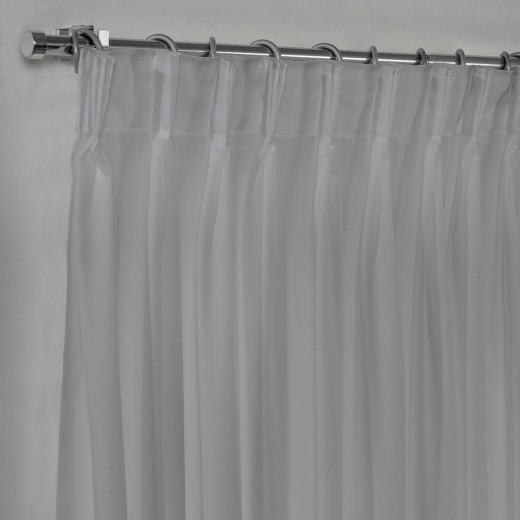 Semi Sheer Silk Crepe Pinch Pleated Curtain Single Panel - Grey