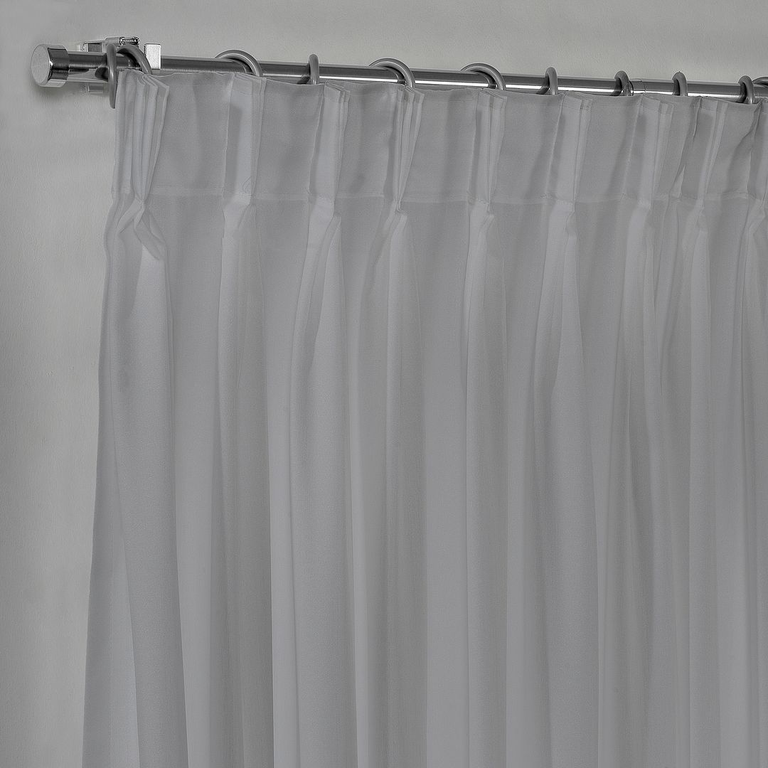 Semi Sheer Silk Crepe Pinch Pleated Curtain Single Panel - Grey