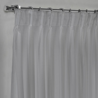 Semi Sheer Silk Crepe Pinch Pleated Curtain Single Panel - Grey