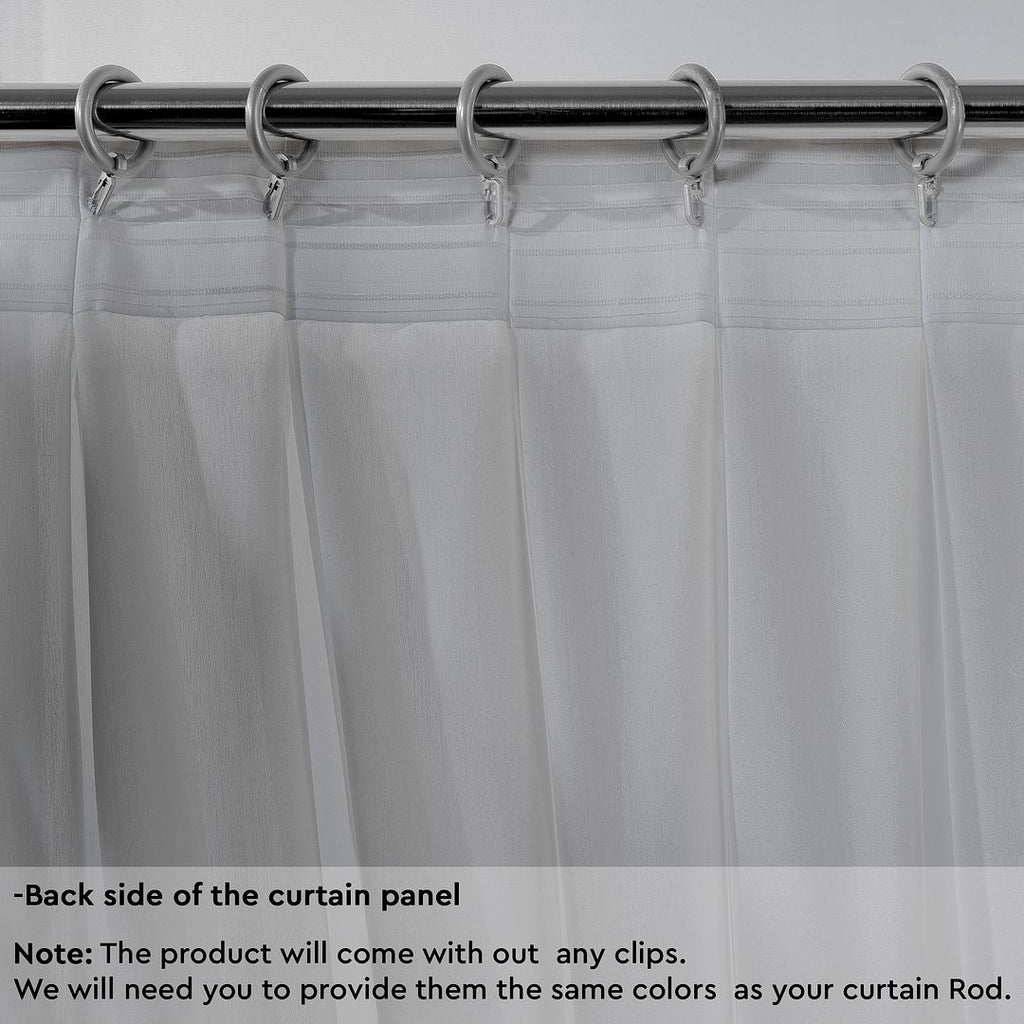 Semi Sheer Silk Crepe Pinch Pleated Curtain Single Panel - Grey
