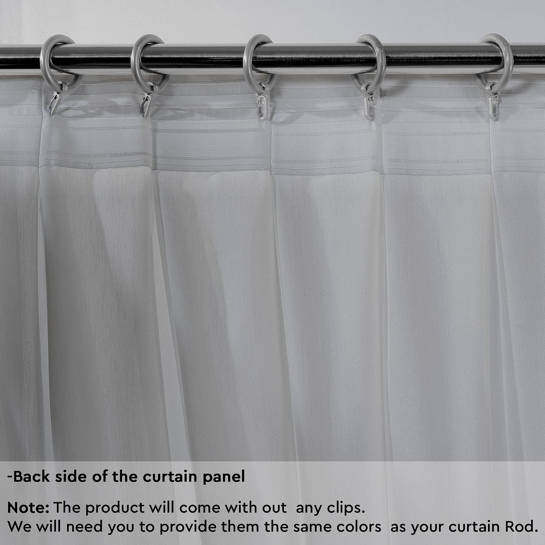 Semi Sheer Silk Crepe Pinch Pleated Curtain Single Panel - Grey