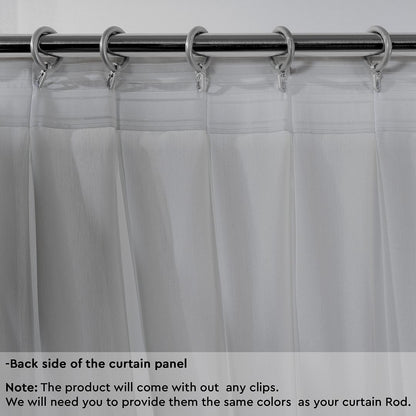 Semi Sheer Silk Crepe Pinch Pleated Curtain Single Panel - Grey