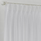 Semi Sheer Linen Pinch Pleated Curtain Single Panel - White