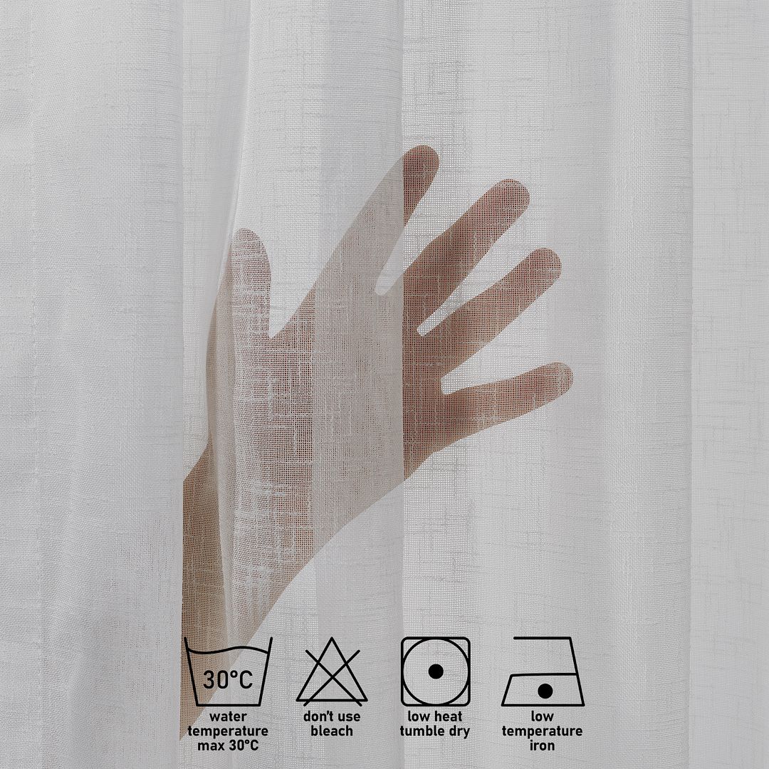 Semi Sheer Linen Pinch Pleated Curtain Single Panel - White