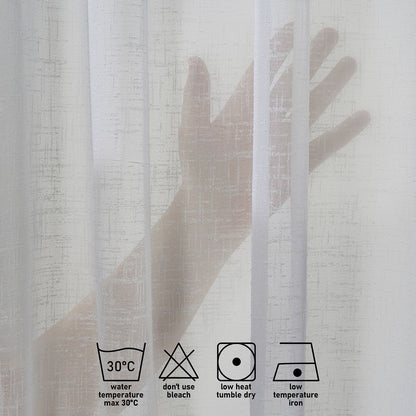 Semi Sheer Linen Curtain Single Panel - Ecru