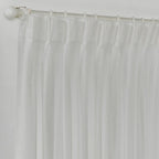 Semi Sheer Linen Pinch Pleated Curtain Single Panel - Ecru