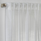 Semi Sheer Linen Curtain Single Panel - Ecru