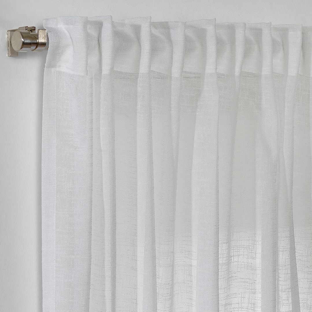 Semi Sheer Linen Curtain Single Panel - Ecru