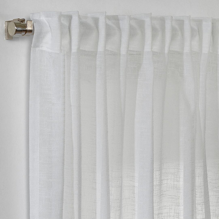 Semi Sheer Linen Curtain Single Panel - Ecru