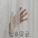Semi Sheer Linen Pinch Pleated Curtain Single Panel - Ecru
