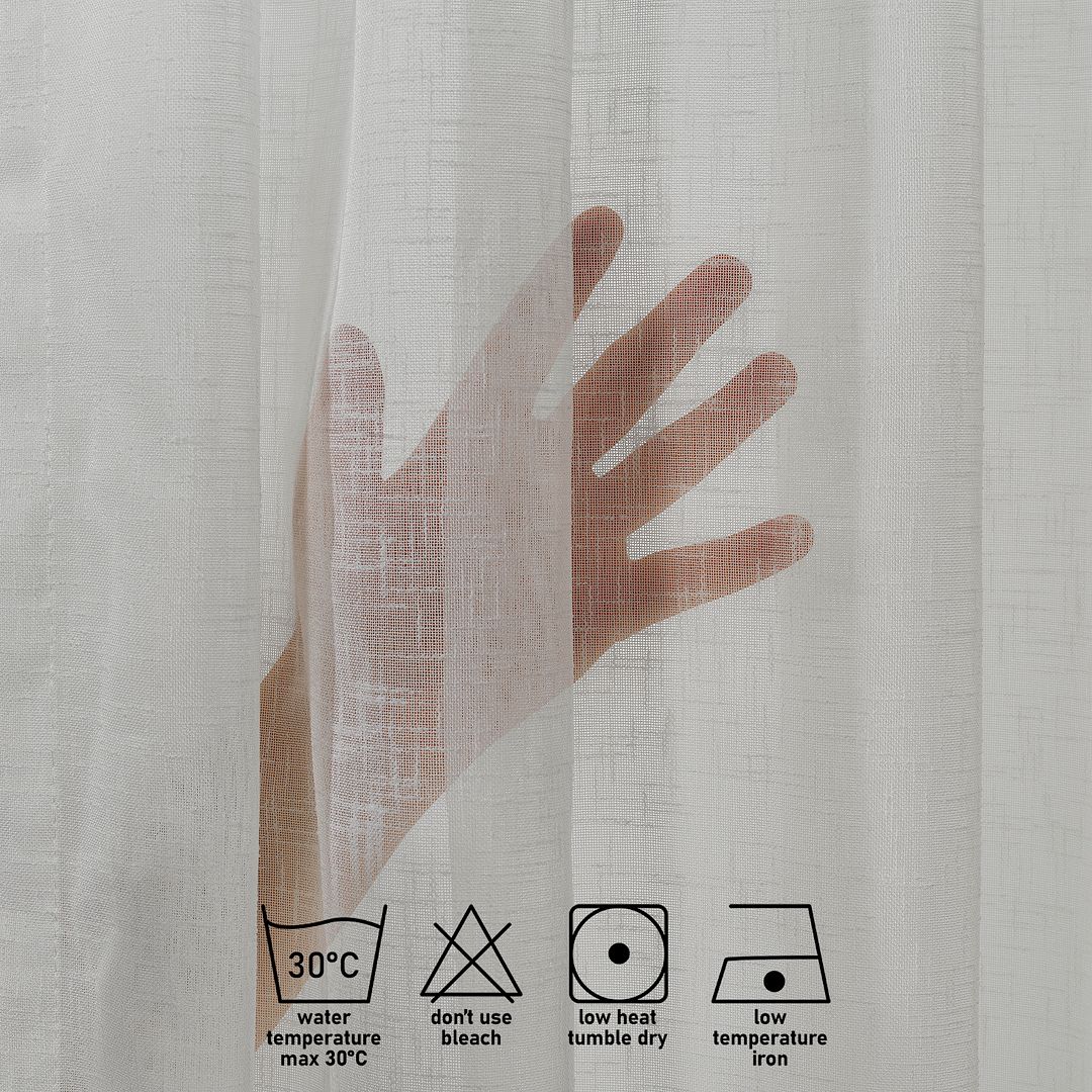 Semi Sheer Linen Pinch Pleated Curtain Single Panel - Ecru