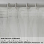 Semi Sheer Linen Pinch Pleated Curtain Single Panel - Ecru