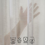 Semi Sheer Linen Curtain Single Panel - Cream