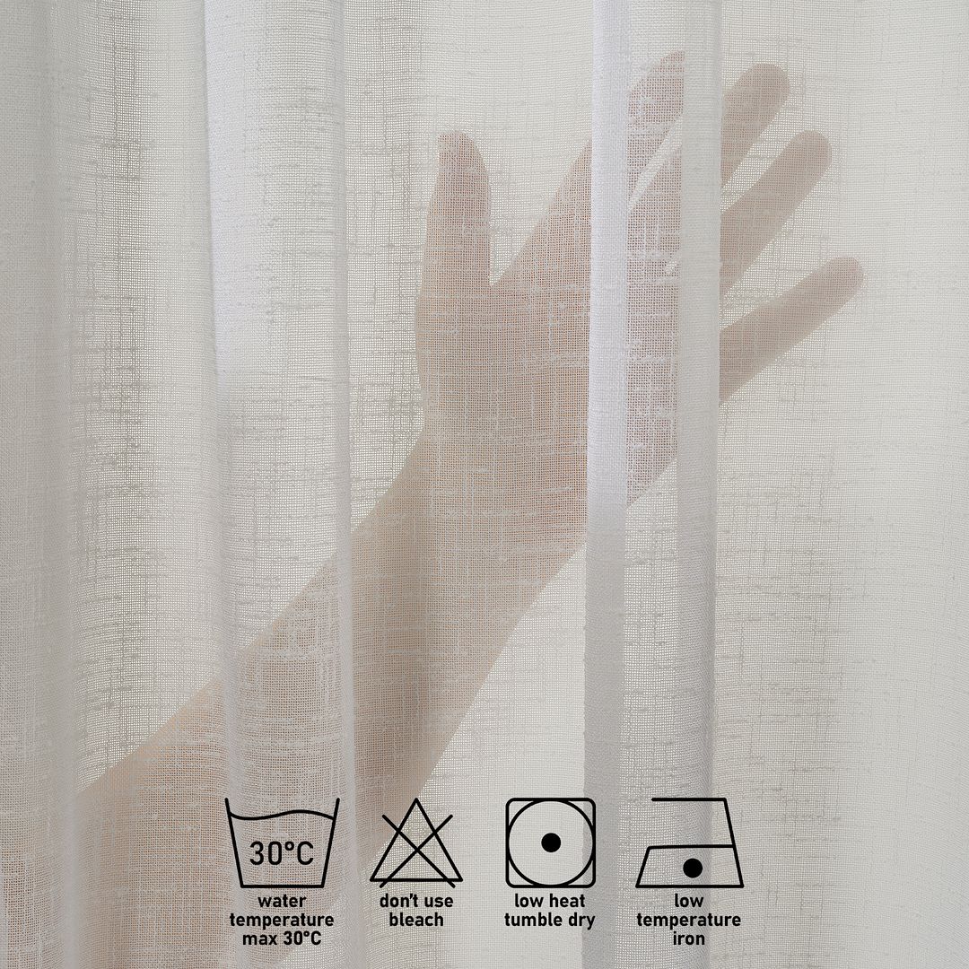 Semi Sheer Linen Curtain Single Panel - Cream