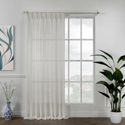 Semi sheer linen texture pinch pleated curtains, semi sheer linen look curtains, 100% polyester curtains, pinch pleat curtains, linen look drapes, light filtering curtains, decorative window panels, elegant window treatments, living room curtains, bedroom curtains, dining room curtains, nursery curtains, custom size curtains, custom drapes, privacy curtains, modern home decor, textured curtains, farmhouse curtains, stylish curtain panels, home furnishings