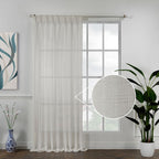 Semi Sheer Linen Pinch Pleated Curtain Single Panel - Cream